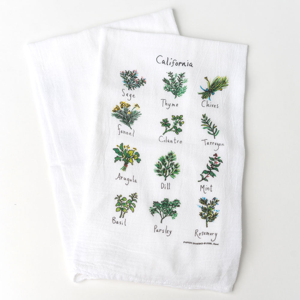 Embroidered Herbs Large Kitchen Towels - Dianne Sews and More