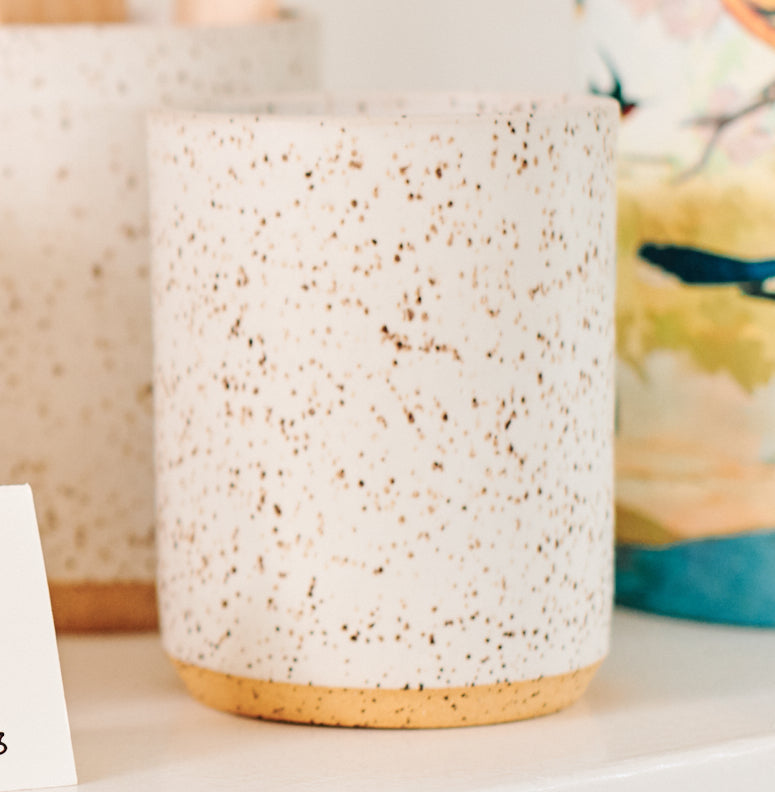 Cream Speckle Utensil Holder