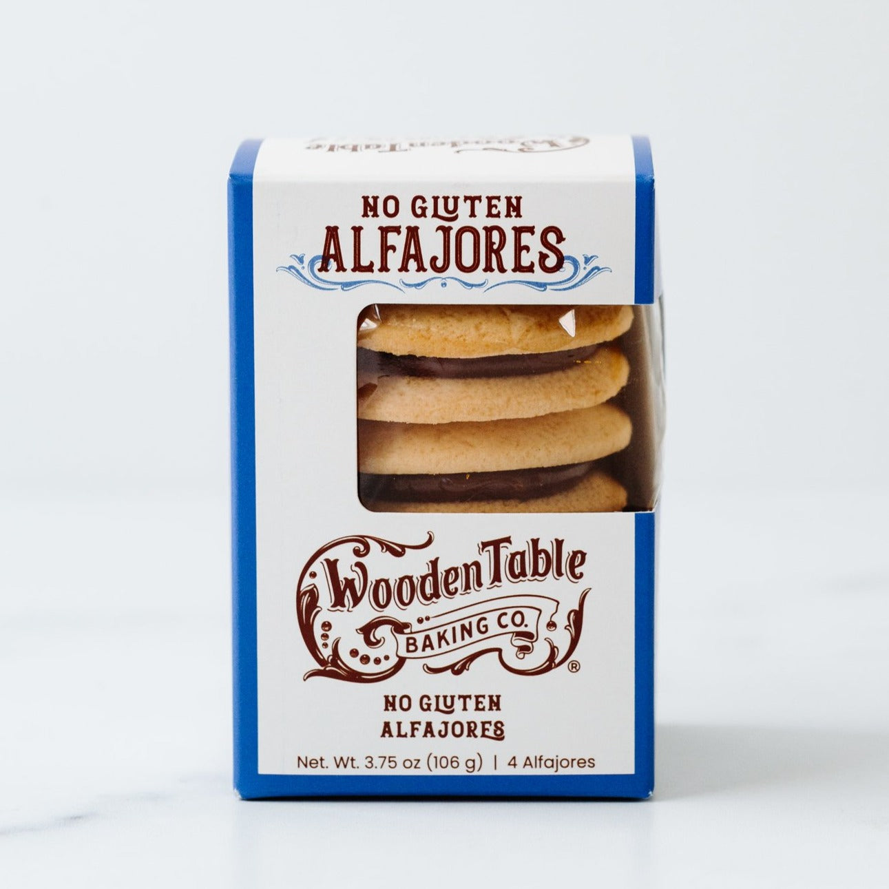  Wooden Table Baking Company's No Gluten Ingredients Alfajores  Argentinos - Shortbread Cookies with Dulce de Leche - Natural Ingredients -  4 Argentinian Cookies : Everything Else