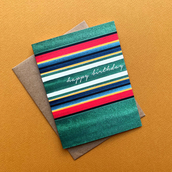 Blanket Stripe Birthday Greeting Card