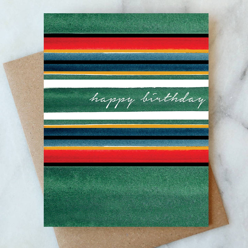 Blanket Stripe Birthday Greeting Card