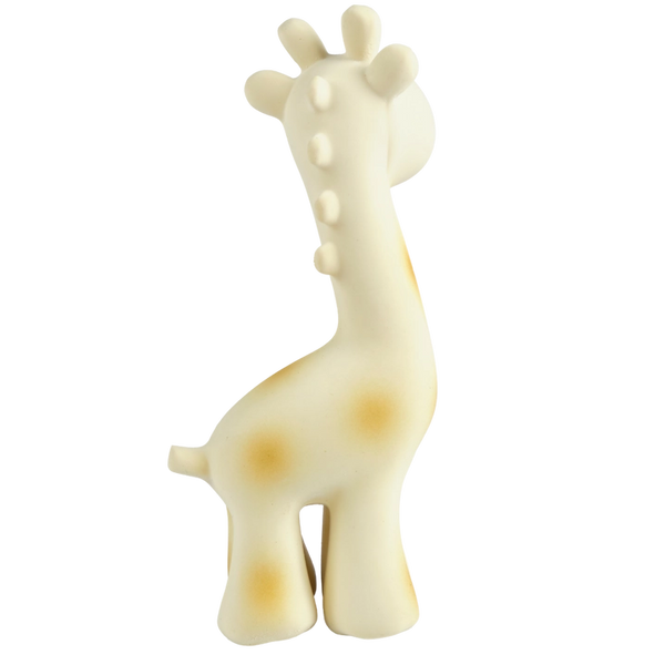 Giraffe Natural Organic Rubber Teether, Rattle & Bath Toy