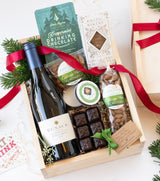 Winter Holiday Wine & Treats Gift Box