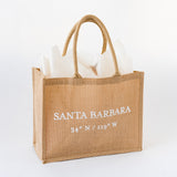 white letter santa barbara bag and tote