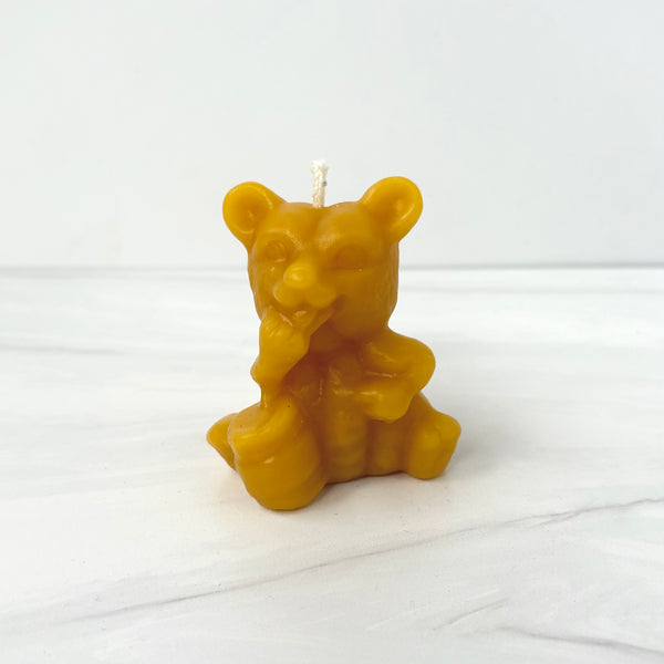 Honey Bear Beeswax Candle