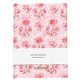 A cotton paper notebook with a vintage pink floral design.