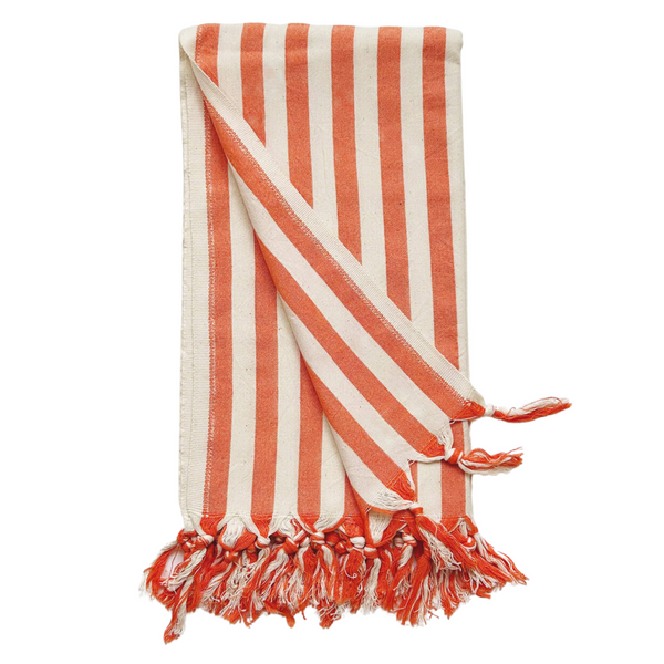 Tangerine Stripe Beach Towel