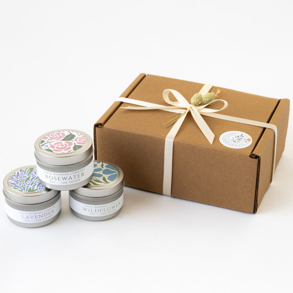 Santa Barbara Company Wildflower Candle Trio Gift Set