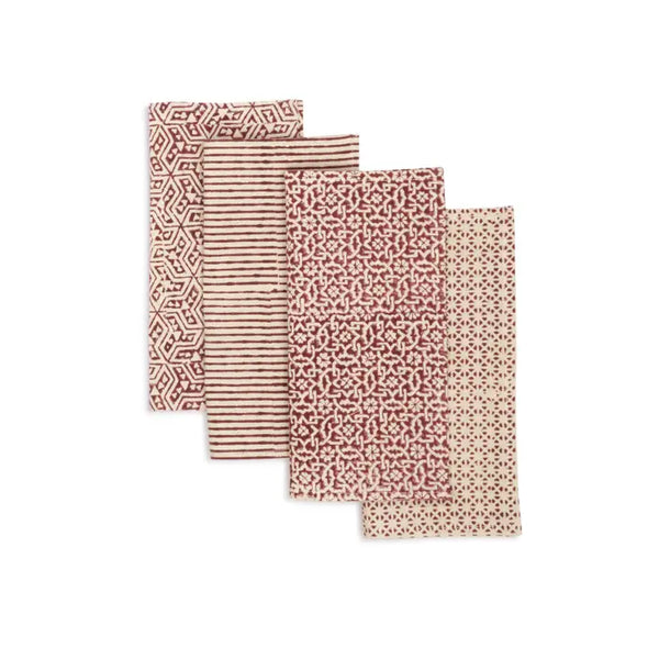 Handwoven Cotton Garnet Napkins 9”x9”