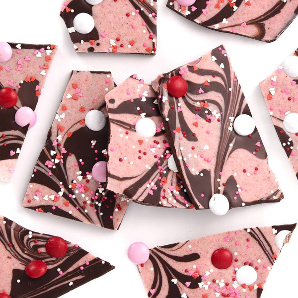 Valentine’s Day Strawberry Cheesecake Chocolate Bark