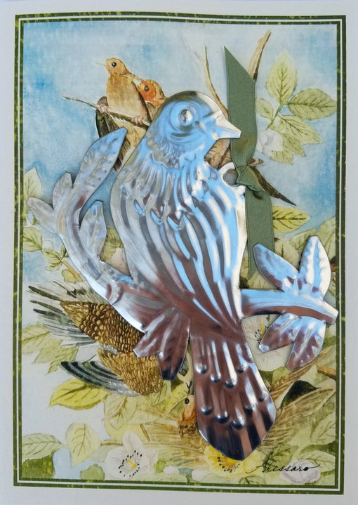 Botanical Bird Tin Ornament