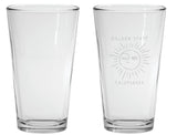 Custom Logo Golden State California Etched Pint Glass