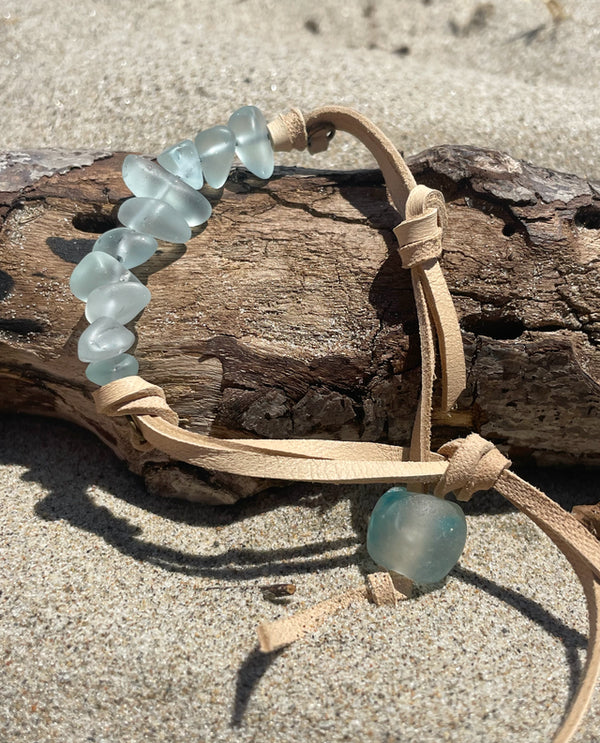 Seaglass Leather Bracelet