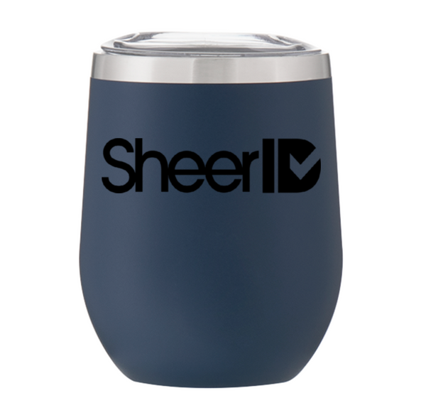 Santa Barbara Company navy tumbler with custom logo example