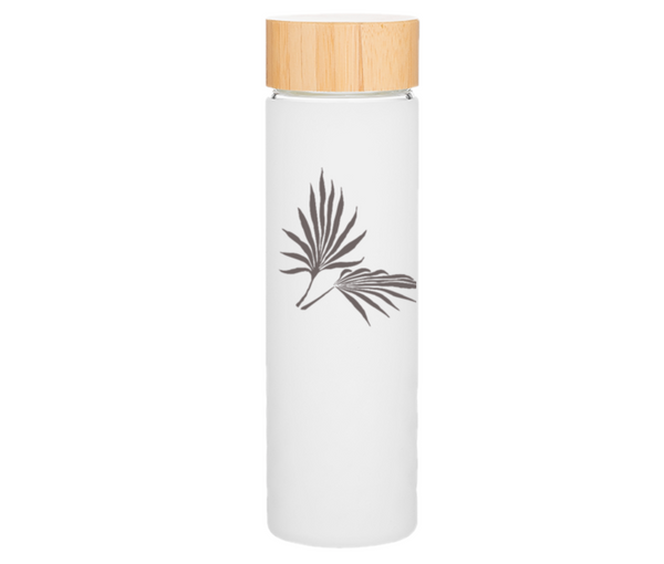 Custom Logo White Glass Water Bottle