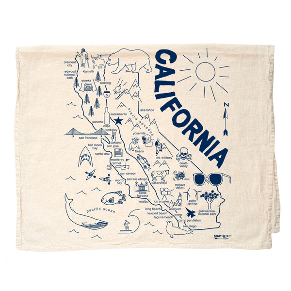 Papersharks California Sketches Flour Sack Towel – Santa Barbara