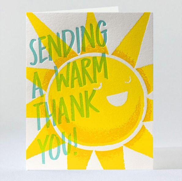 Warm Thank You Letterpress Note Card