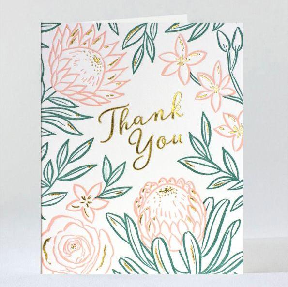 Blooms Thank You Letterpress Note Card