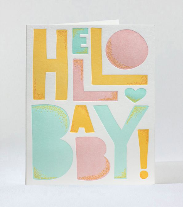 Hello Baby Letterpress Card