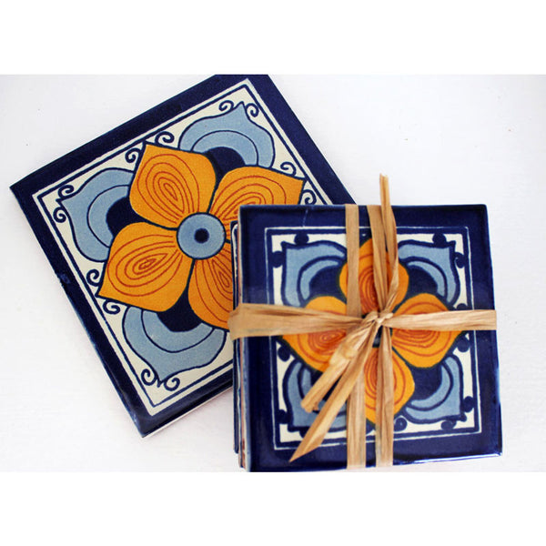 Mari Ceramic Tile Coasters Coasters & Trivets - Spanish Style Coasters & Trivets, The Santa Barbara Company - 1