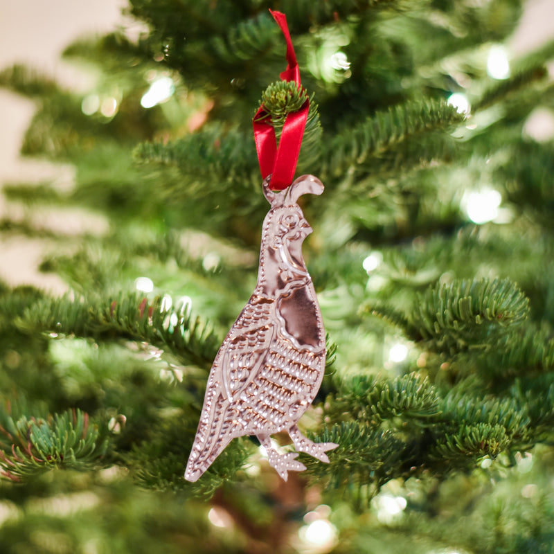 Quail Tin Ornament Christmas/Holidays - Alessaro Designs, The Santa Barbara Company