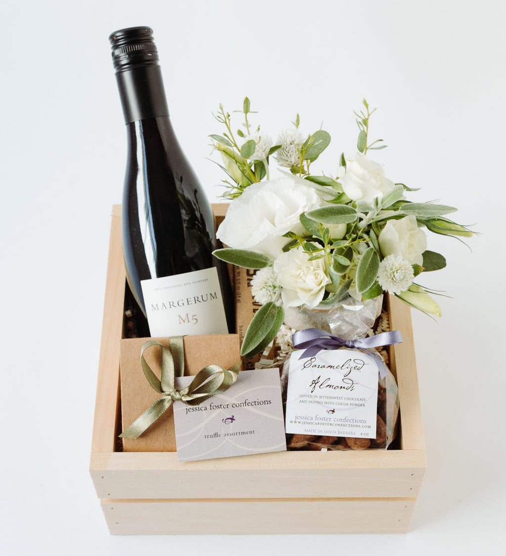 Petite Chocolate Wine Flowers Gift Box